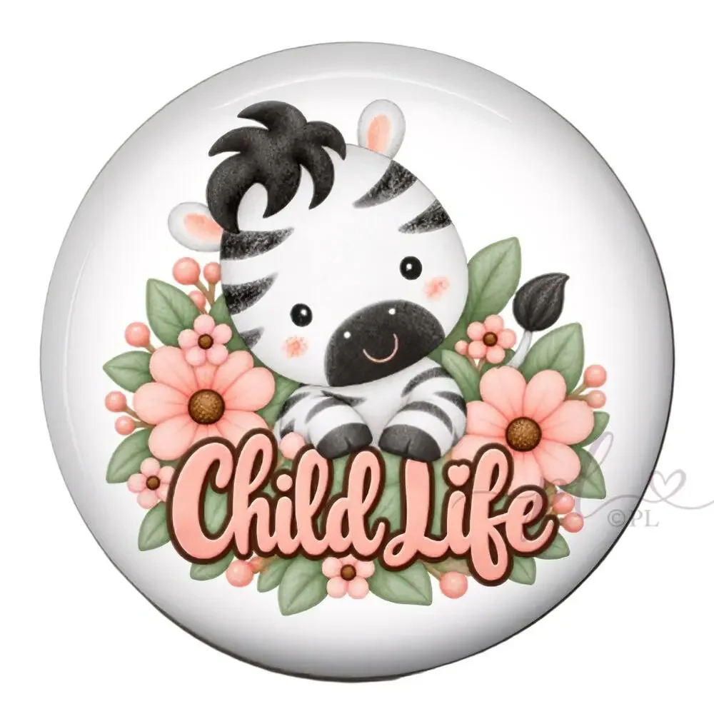Child Life Specialist Badge Reel Pediatric Hospital Cute Zebra Floral ID Holder